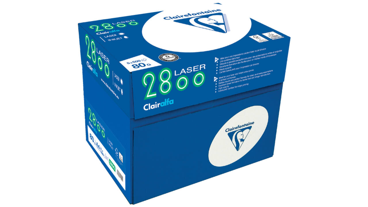 Kopieerpapier Clairefontaine laser A4 80gr wit 500vel