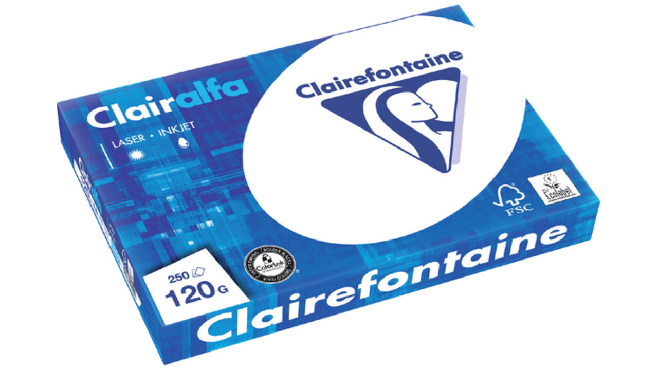 Kopieerpapier Clairefontaine Clairalfa A4 120gr wit 250vel