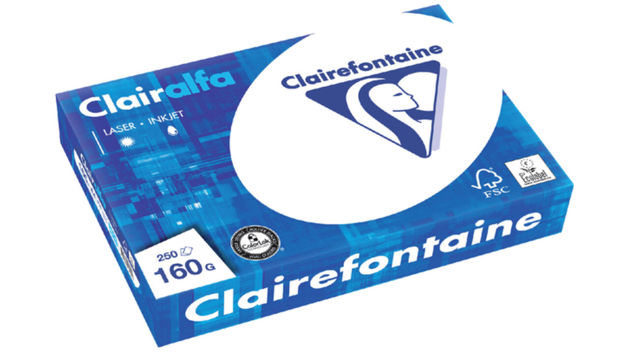 Kopieerpapier Clairefontaine Clairalfa A4 160gr wit 250vel