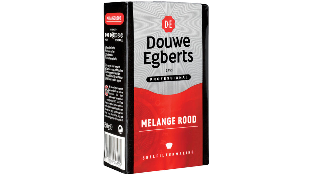 Koffie Douwe Egberts snelfiltermaling Melange Rood 250gr