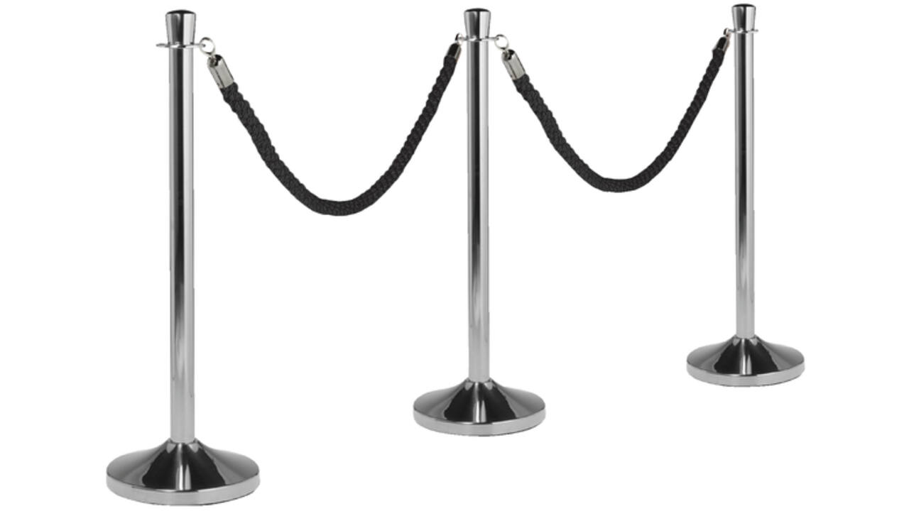 Afzetkoord Securit 150cm zwart met chroome knop