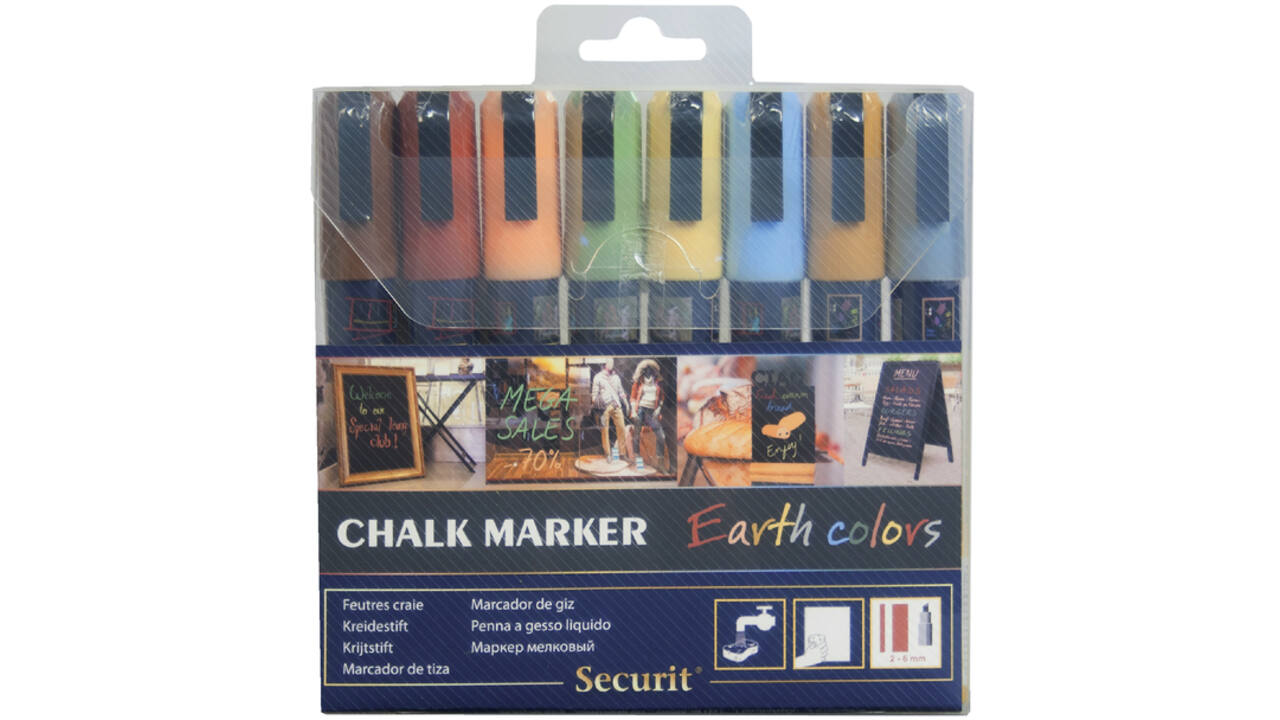 Krijtstift Securit SMA-510 schuin ass 2-6mm blister à 8st