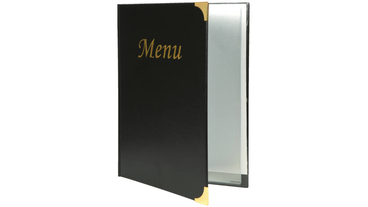 Menukaart Securit a4 4x2tas zwart