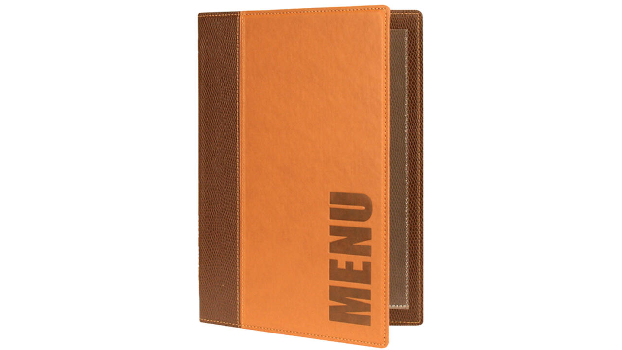 Menukaart Securit Trendy A5 1 x 2 tassen bruin