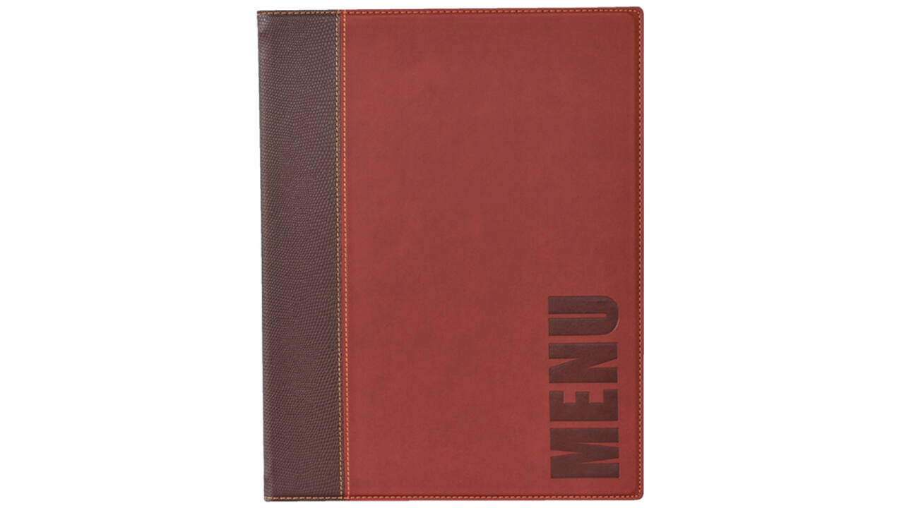 Menukaart Securit Trendy A5 1 x 2 tassen wijnrood