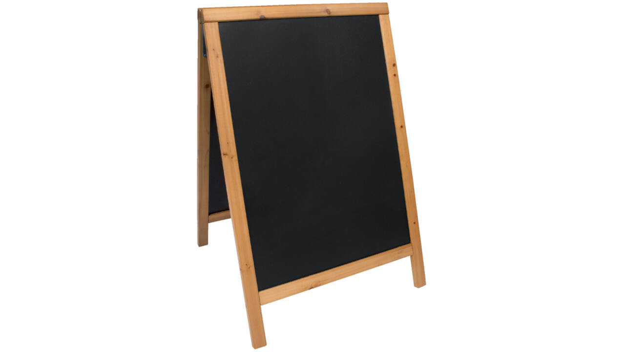 Stoepbord Securit 55x85x3cm teak hout