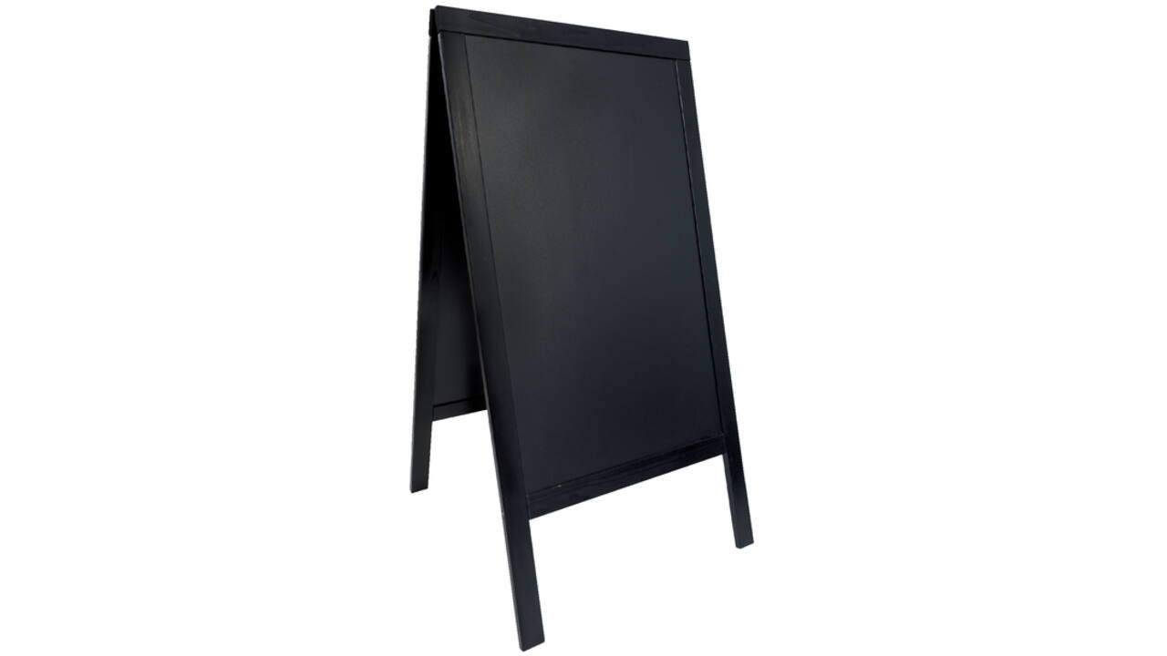 Stoepbord Securit 70x125x4cm zwart hout