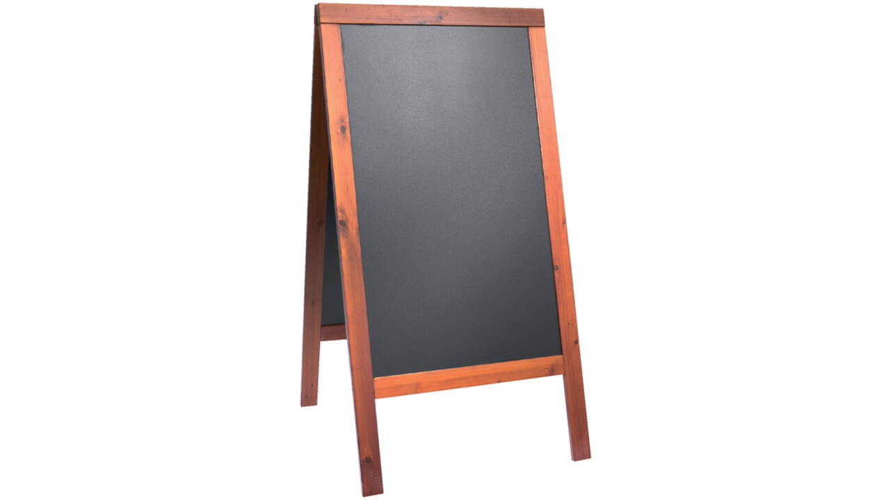 Stoepbord Securit 70x125x4cm mahonie hout