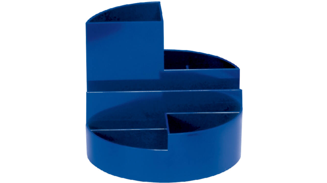 Pennenkoker MAUL roundbox 7 vakken Ø14x12.5cm blauw
