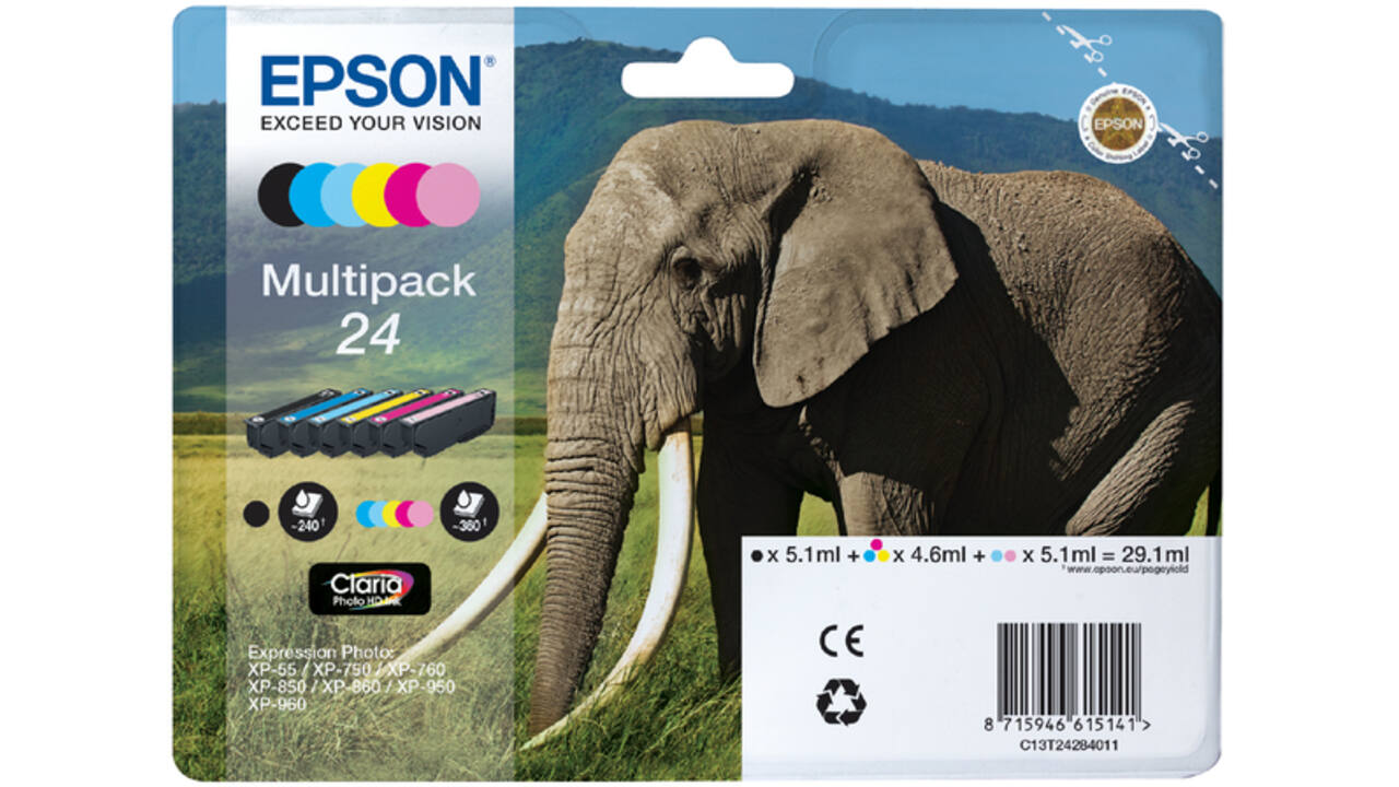 Inktcartridge Epson 24 T2428 foto HD zwart + 5 kleuren