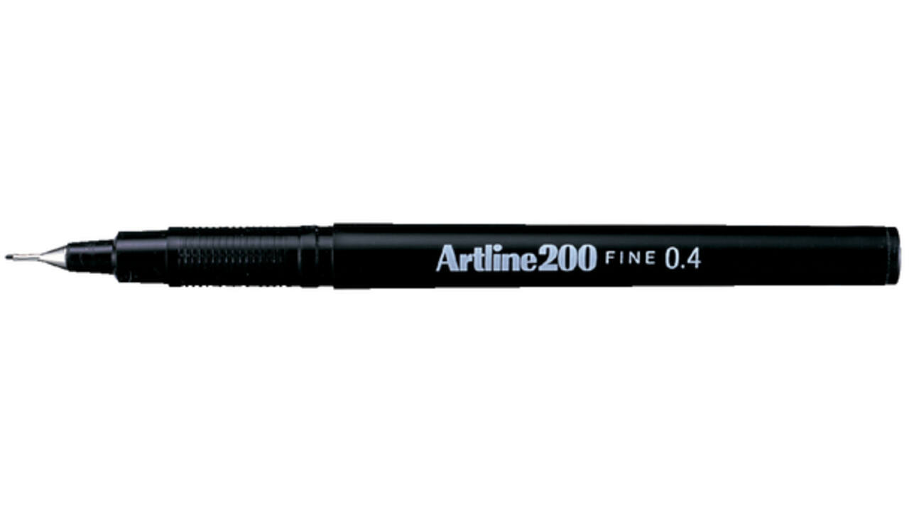 Fineliner Artline 200 rond fijn zwart
