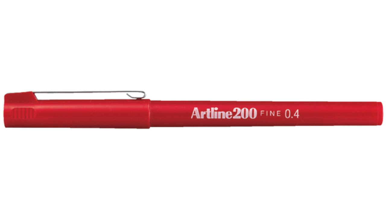 Fineliner Artline 200 rond fijn rood