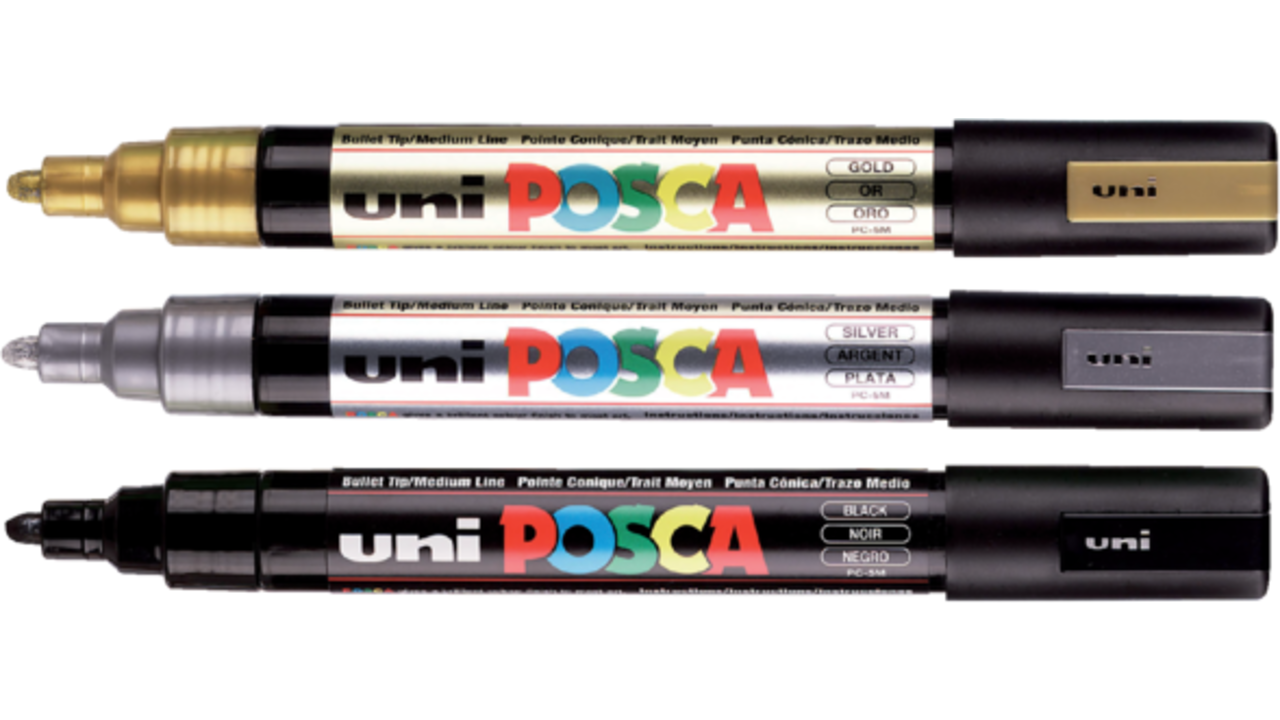Verfstift Posca PC5M medium leisteengrijs