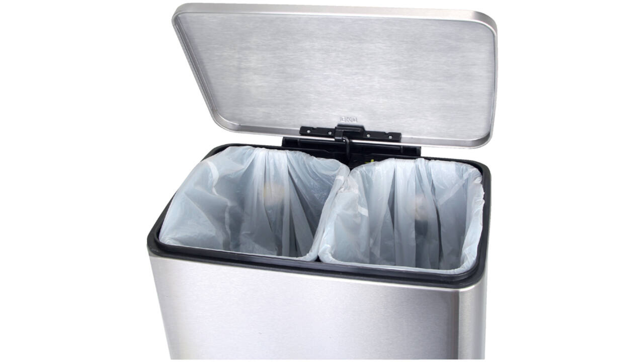 Afvalbak EKO E-Cube pedaalemmer 9+10liter RVS