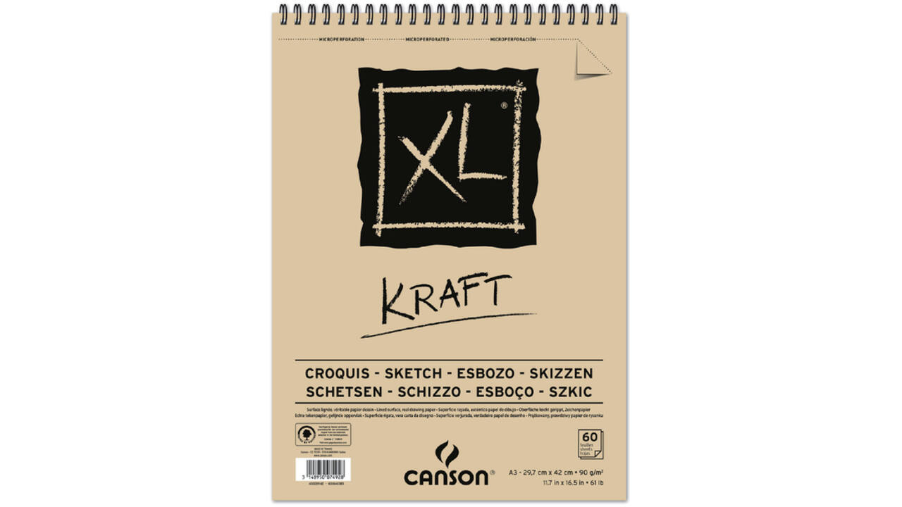 Schetsblok Canons XL Kraft A3 spiraal 60v 90gr