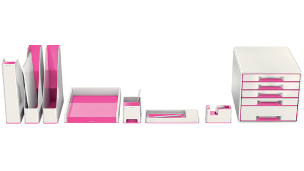 Brievenbak Leitz WOW wit/roze