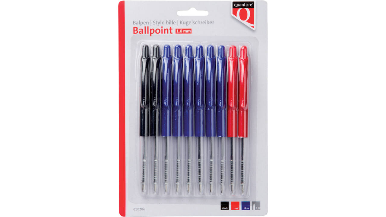 Balpen Quantore drukknop assorti