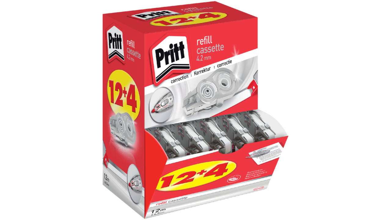 Correctierollervulling Pritt 4.2mmx12m flex doos à 12+4 gratis