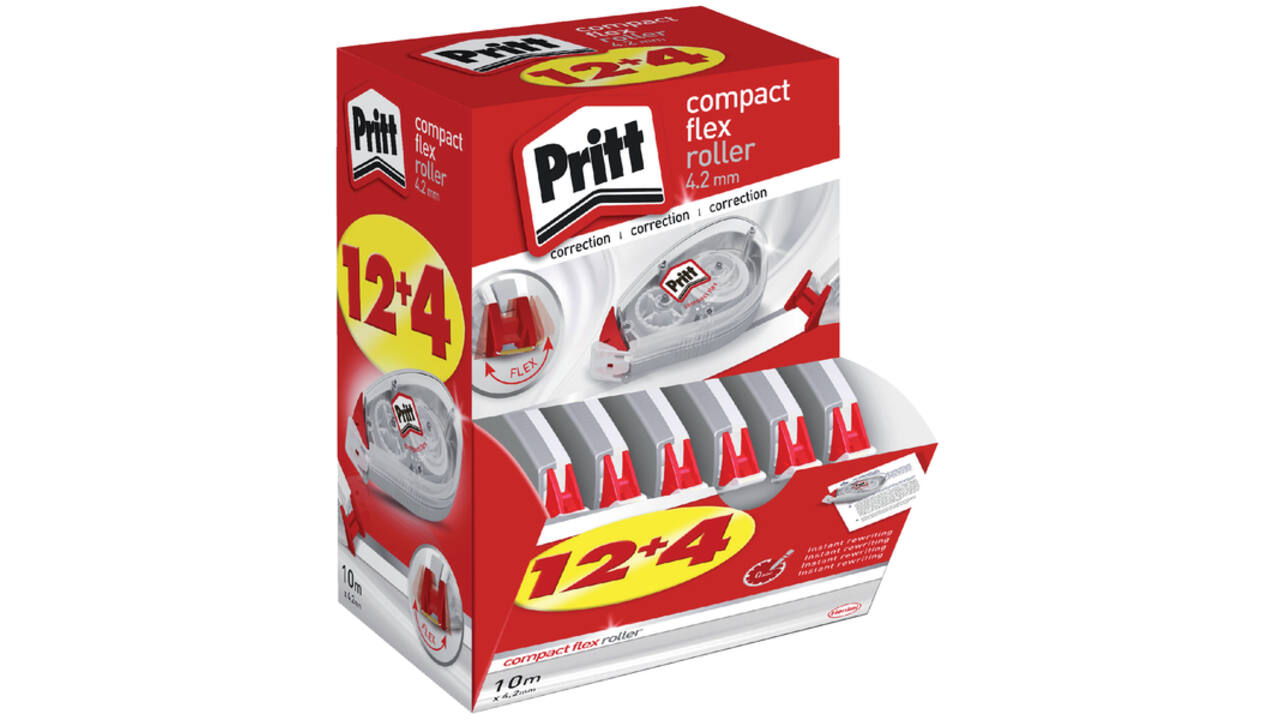 Correctieroller Pritt compact flex 4.2mmx 10m doos à 12+4 gratis