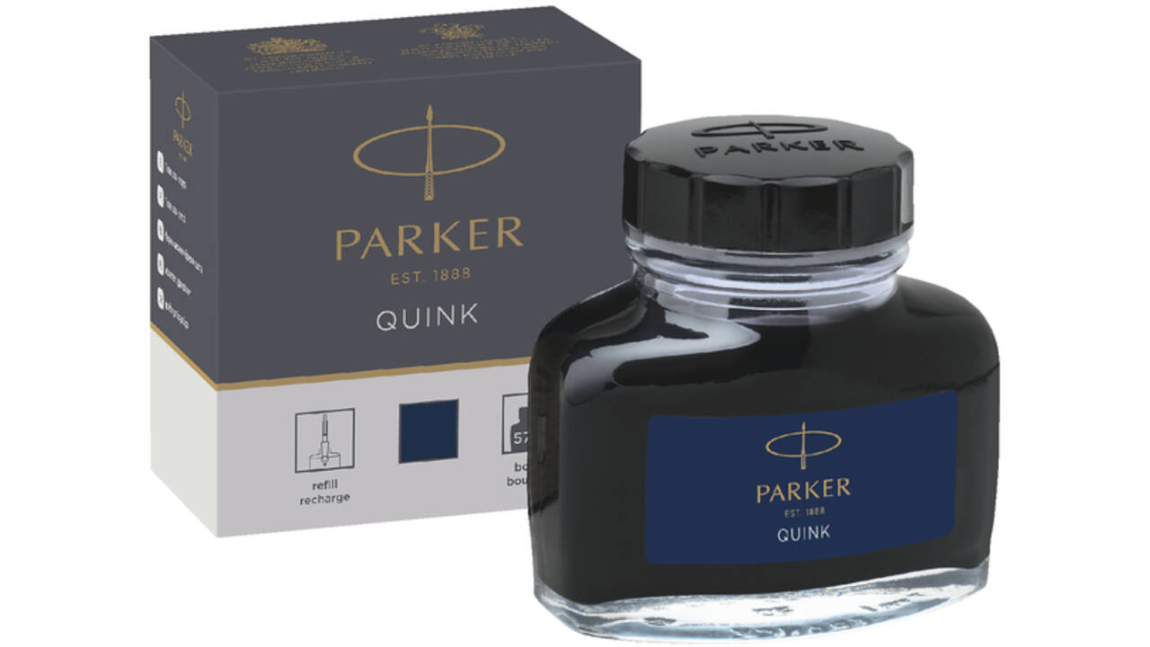 Vulpeninkt Parker Quink permanent 57ml blauw/zwart