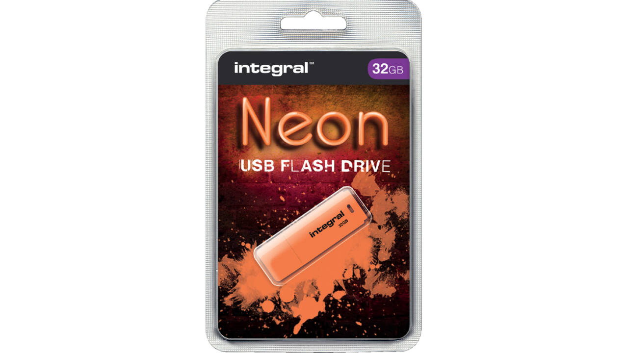 USB-stick 2.0 Integral 32GB neon oranje