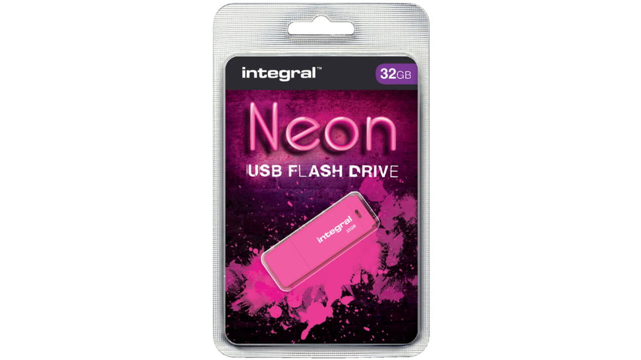 USB-stick 2.0 Integral 32GB neon roze