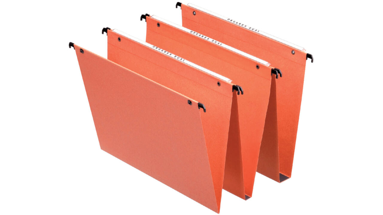 Hangmap Esselte Orgarex Dual verticaal 345x245x30mm oranje