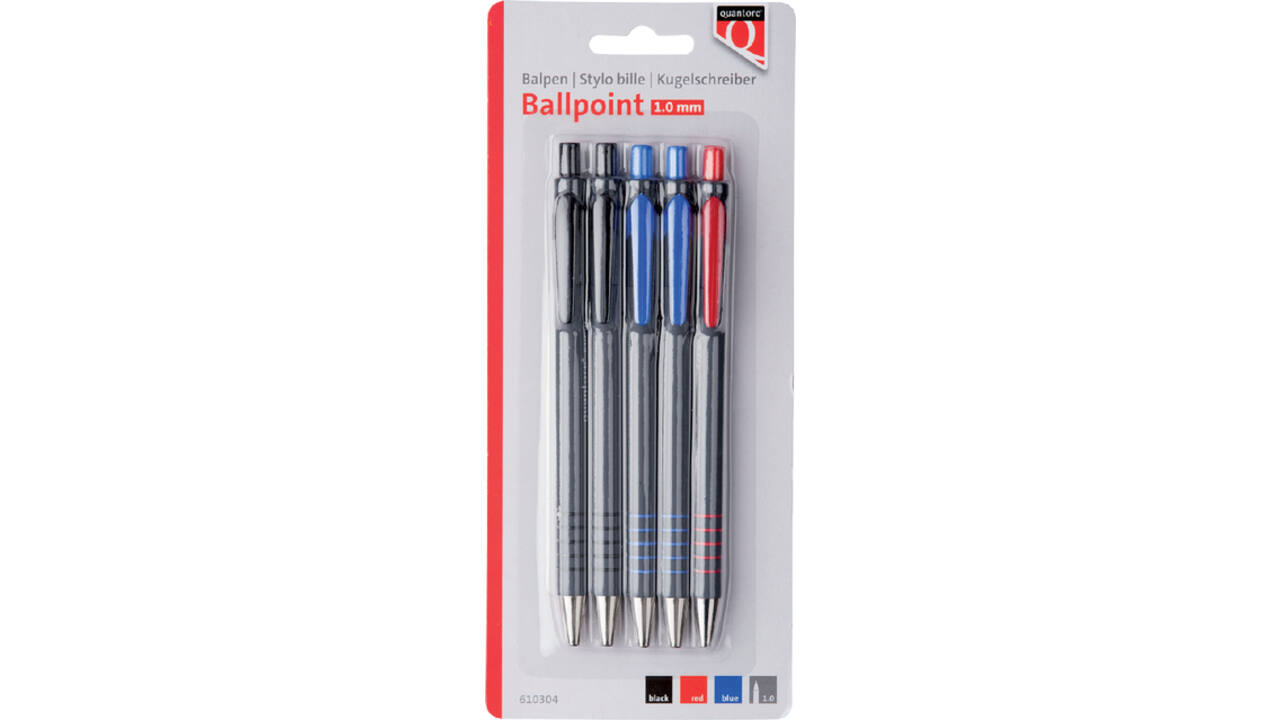Balpen Quantore grip drukknop assorti
