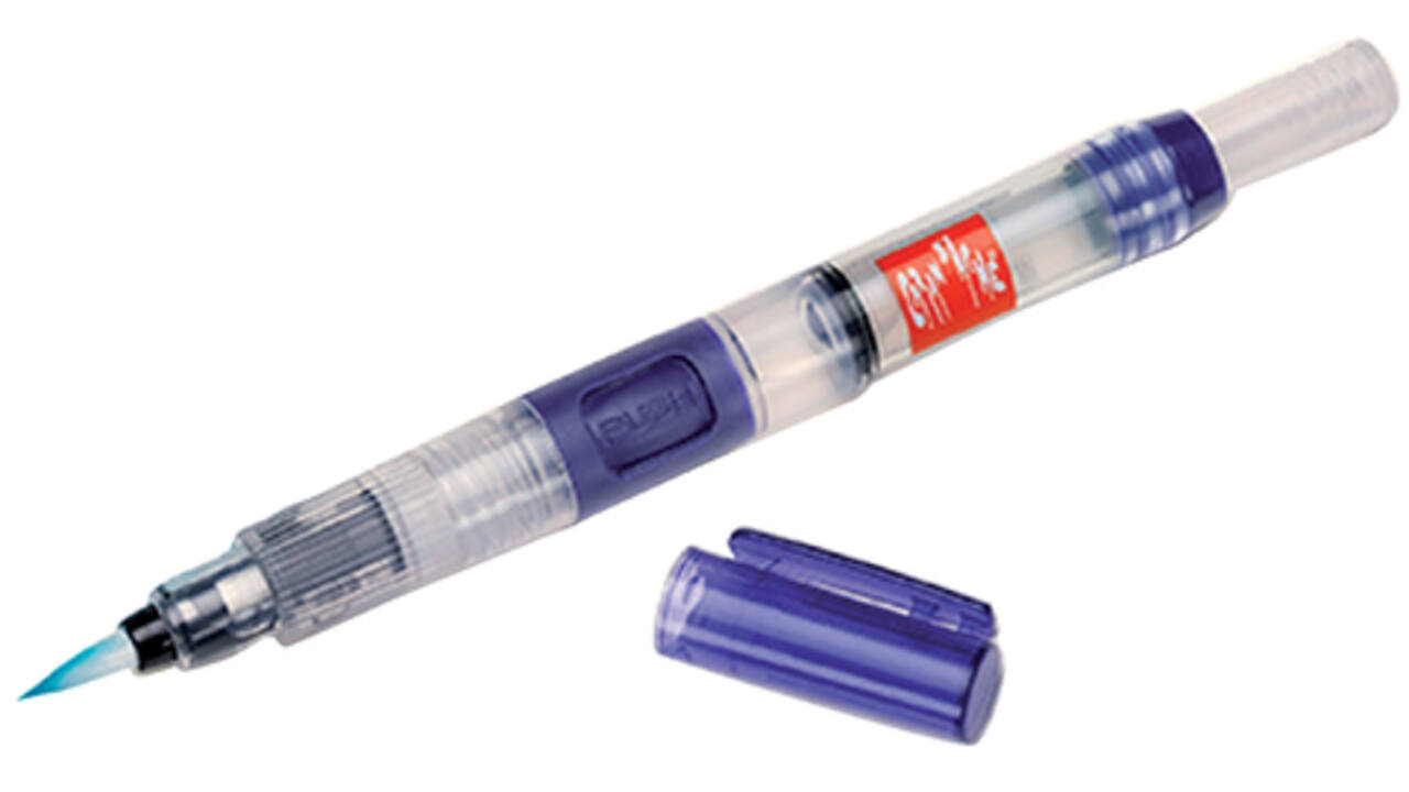 Penseel Caran d'Ache medium, breed , fibre tip set à 3st