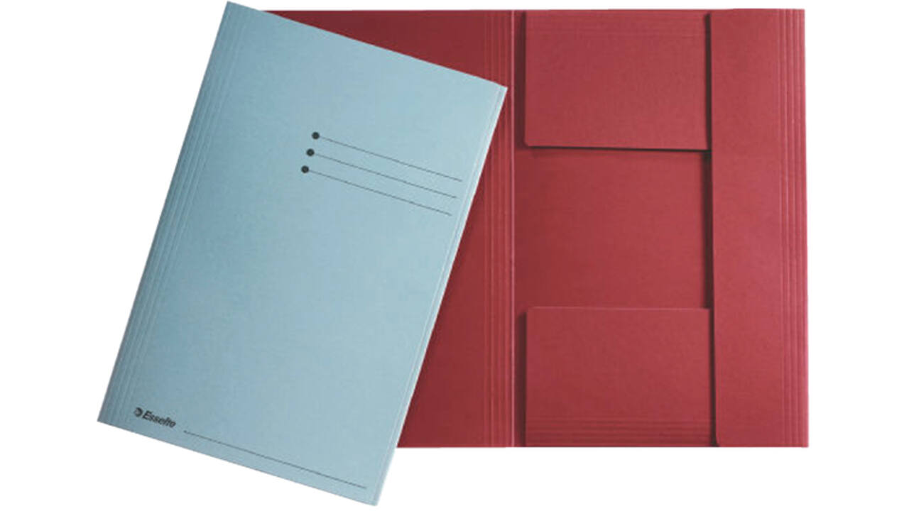 Dossiermap Esselte A4 3 kleppen manilla 275gr rood