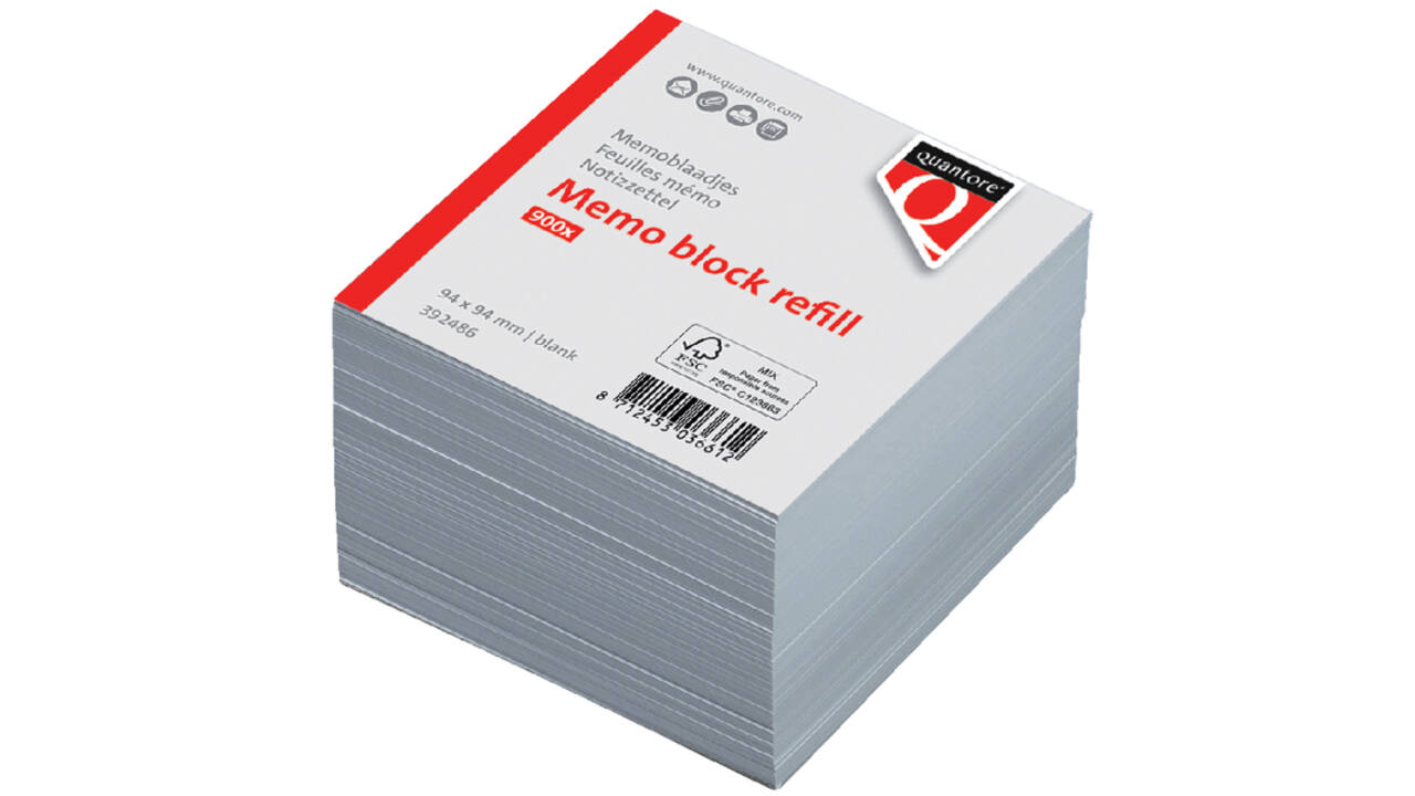 Memoblaadjes Quantore losbladig 94x94x90mm 900vel