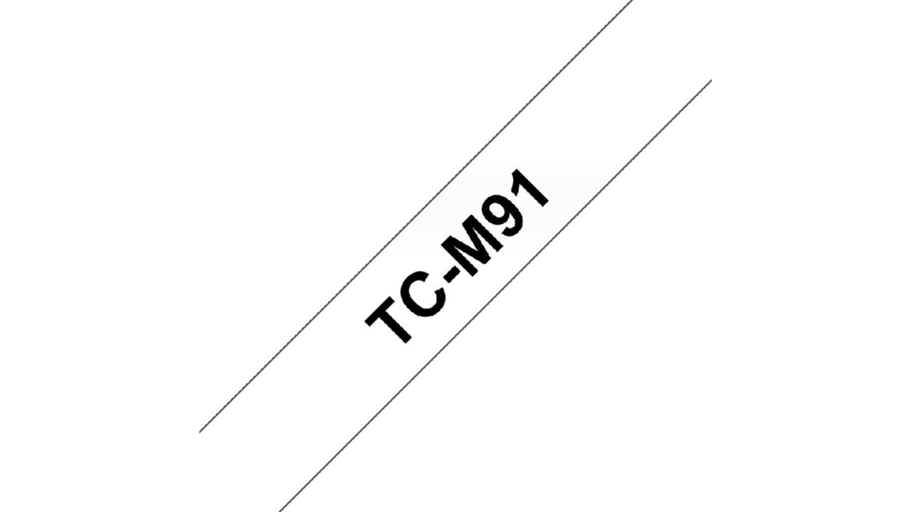 Labeltape Brother P-touch TC-M91 9mm zwart op transparant