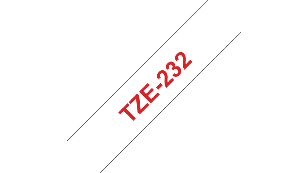Labeltape Brother P-touch TZE-232 12mm rood op wit