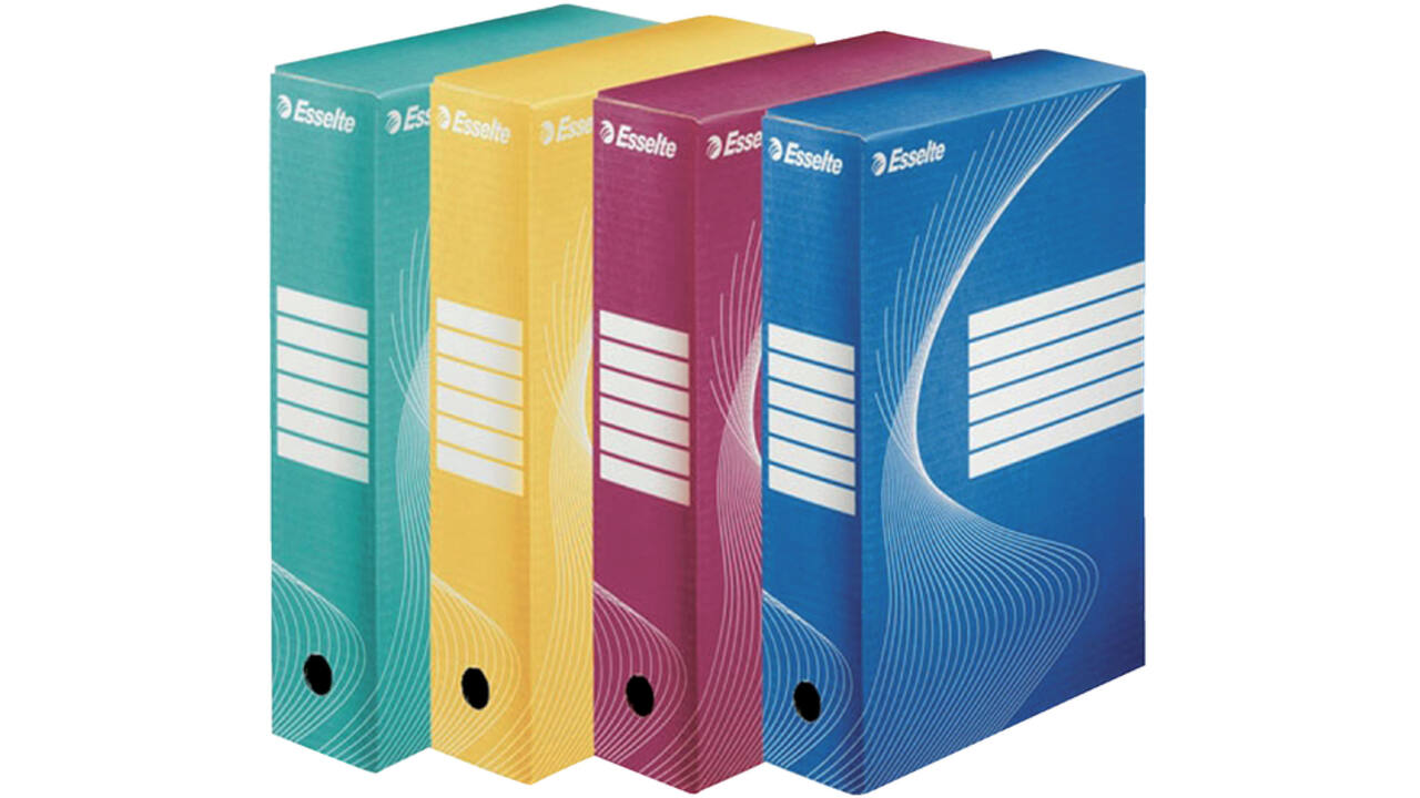 Archiefdoos Esselte Boxycolor 80mm 250x352mm wit (25)