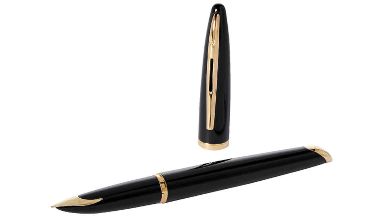 Vulpen Waterman Carene Sea black lacquer GT medium