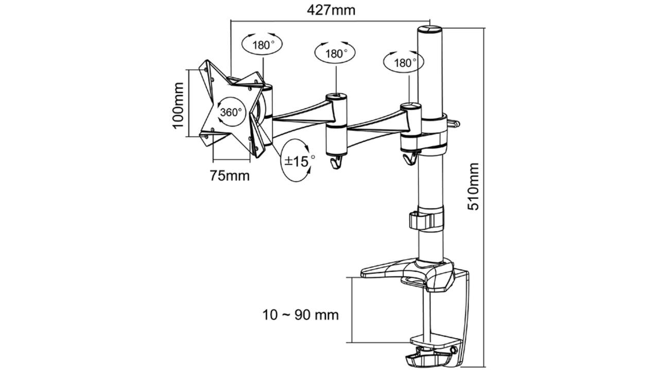 Monitorarm Neomounts D1330 10-30" wit