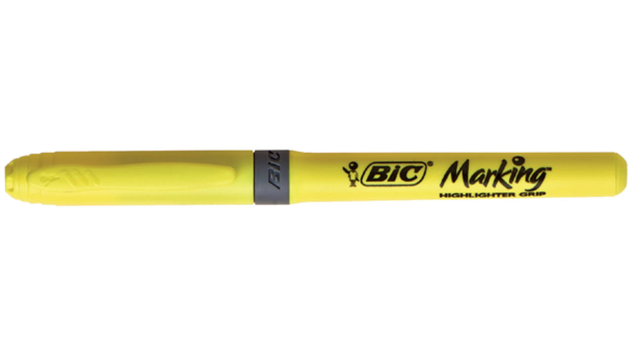 Markeerstift Bic brite liner grip geel