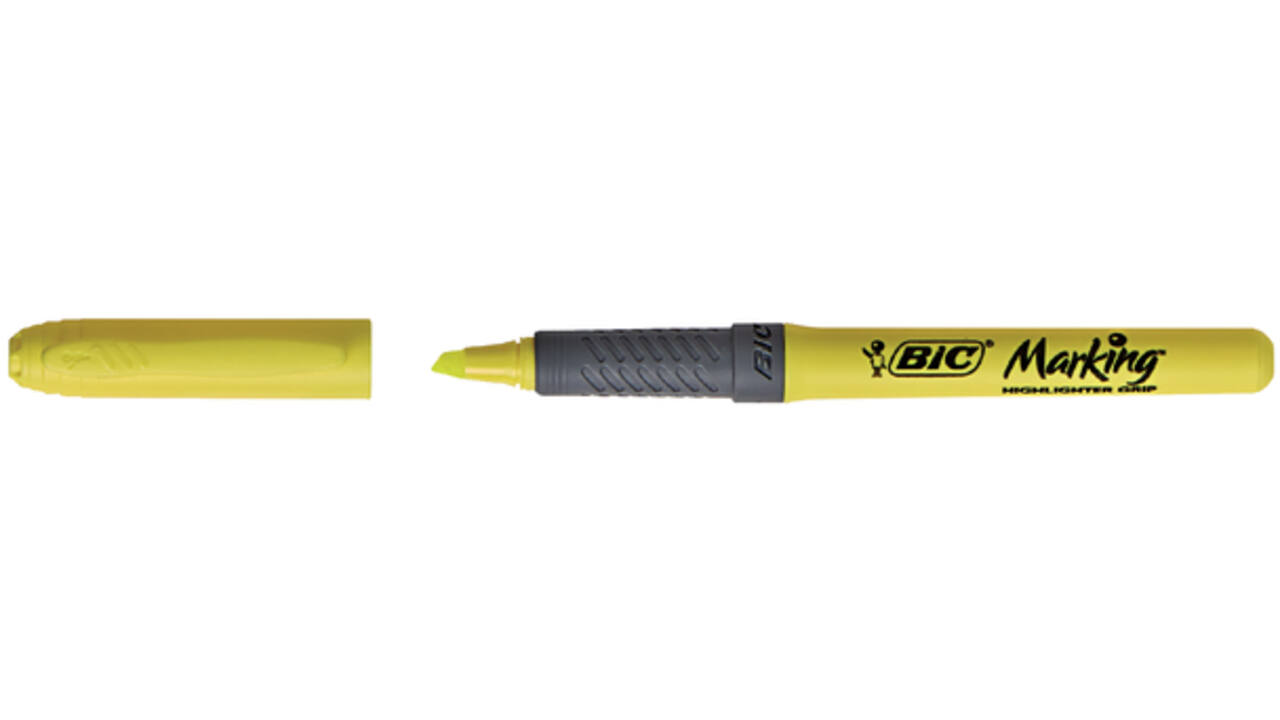 Markeerstift Bic brite liner grip geel