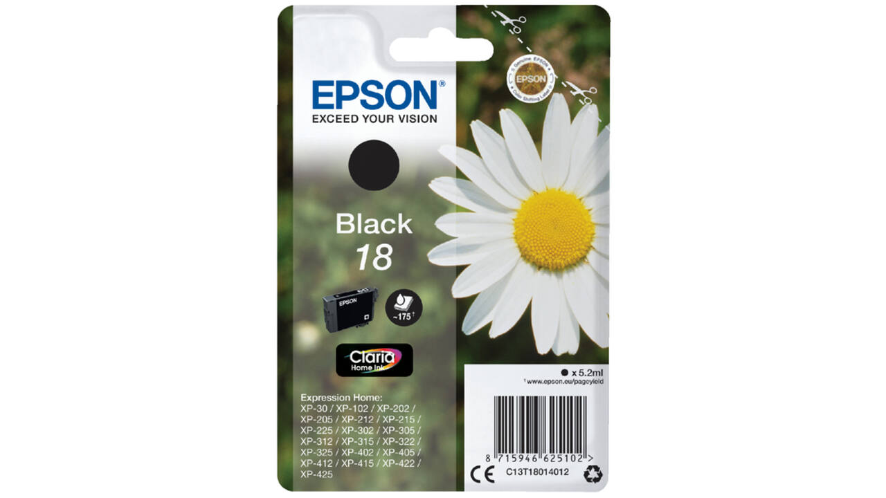 Inktcartridge Epson 18 T1801 zwart