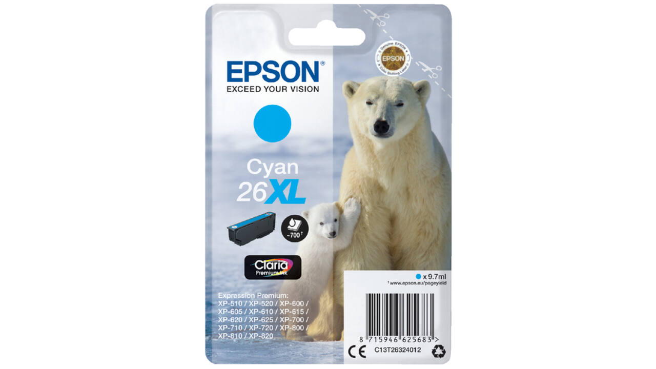 Inktcartridge Epson 26XL T2632 blauw
