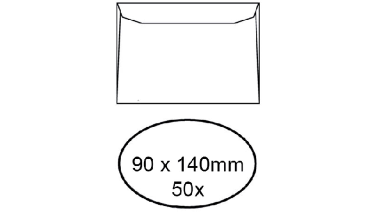 Envelop Quantore voor visitekaartjes 90x140mm 95gr wit 50st.