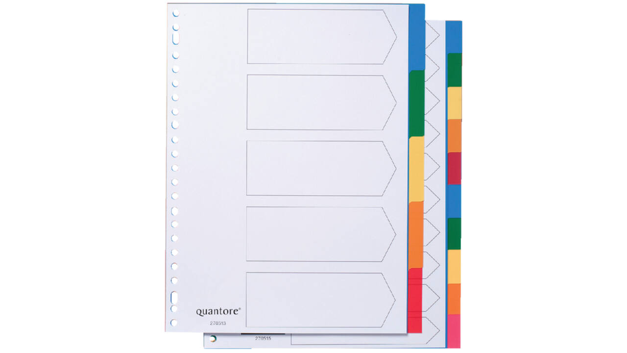 Tabbladen Quantore 23-gaats 5-delig assorti tabs PP