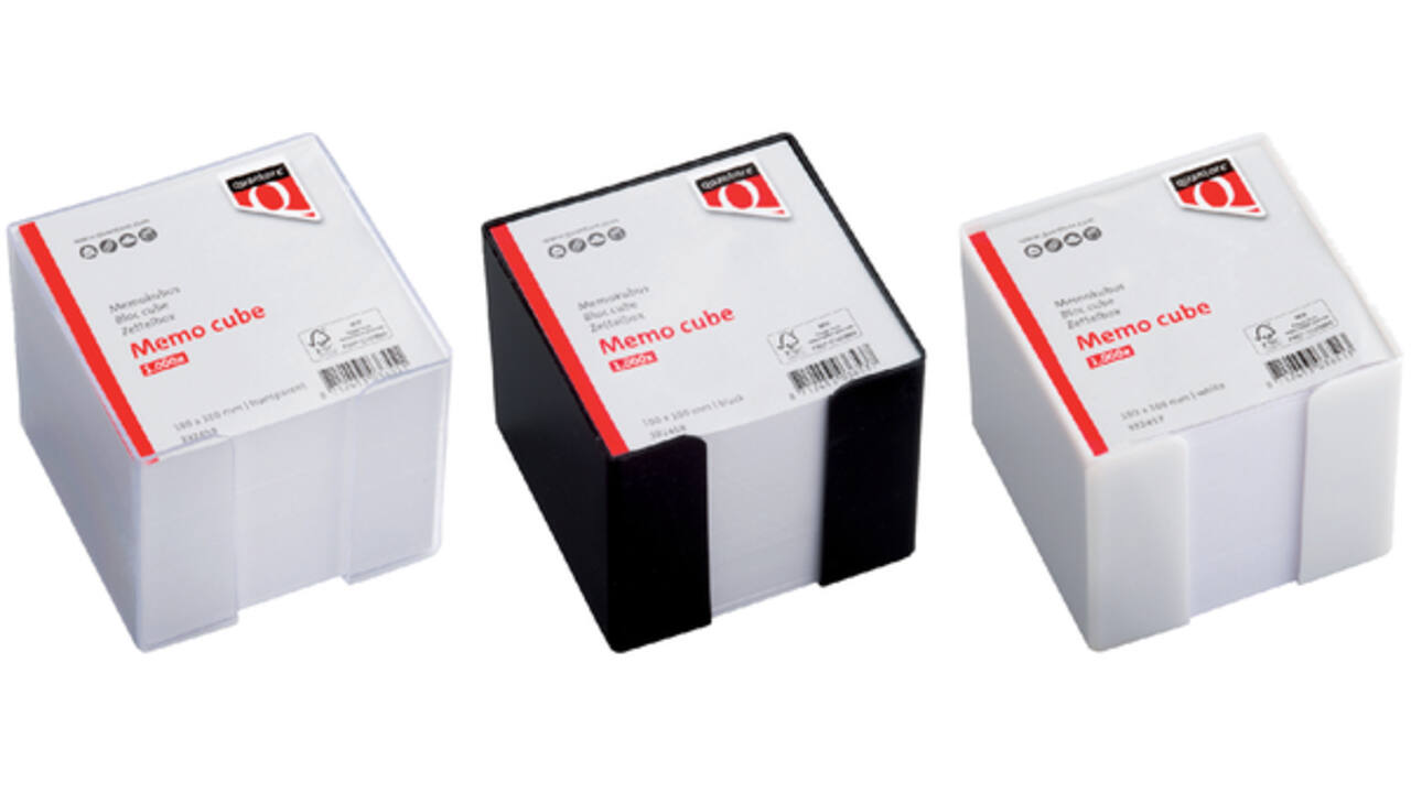Memokubus Quantore 10x10x9cm transparant met 900vel