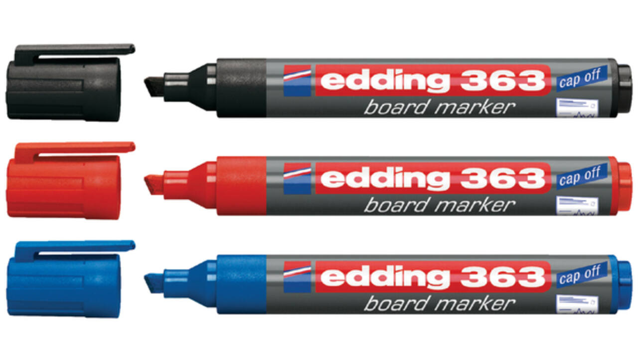 Viltstift edding 363 whiteboard schuin 1-5mm blauw