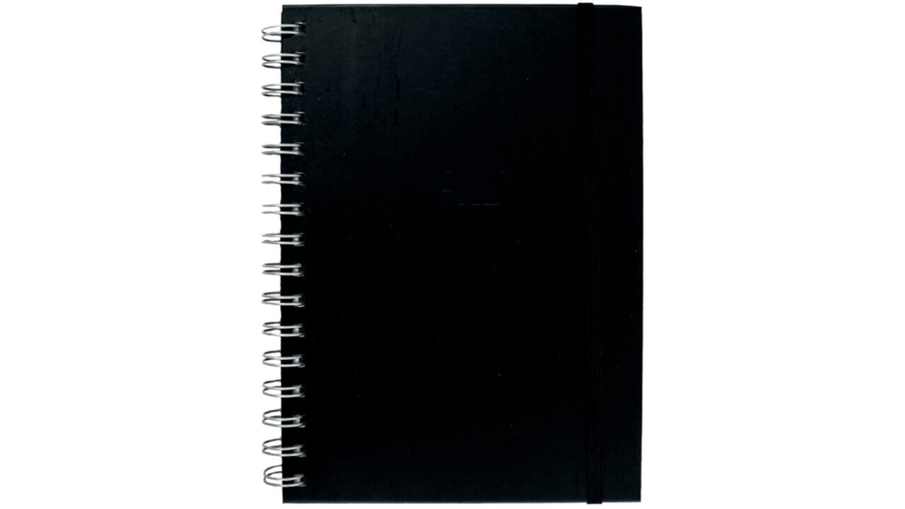 Notitieboek Quantore A5 spiraal tab lijn 192blz 80gr zwart
