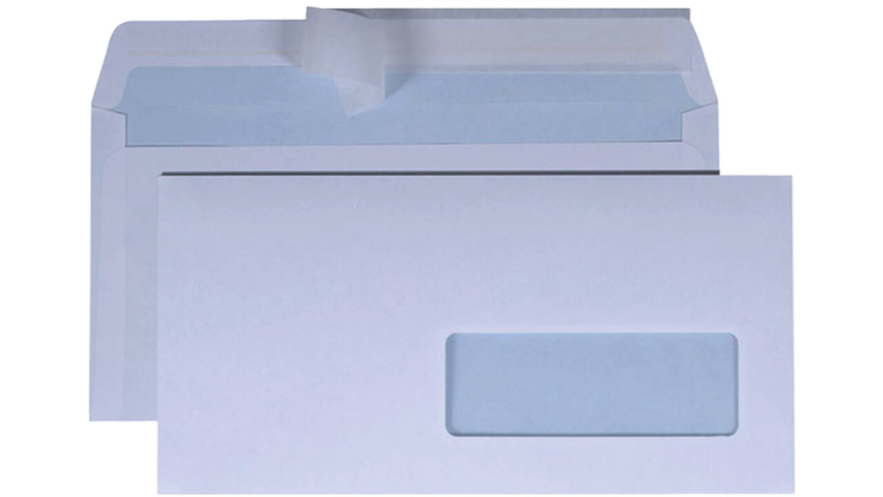 Envelop Quantore 110x220mm venster 3x10cm rechts zelfkl 25st
