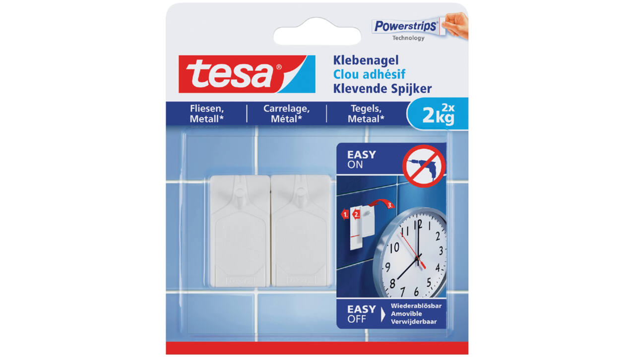Klevende Spijker tesa® tegels & metaal 2kg wit