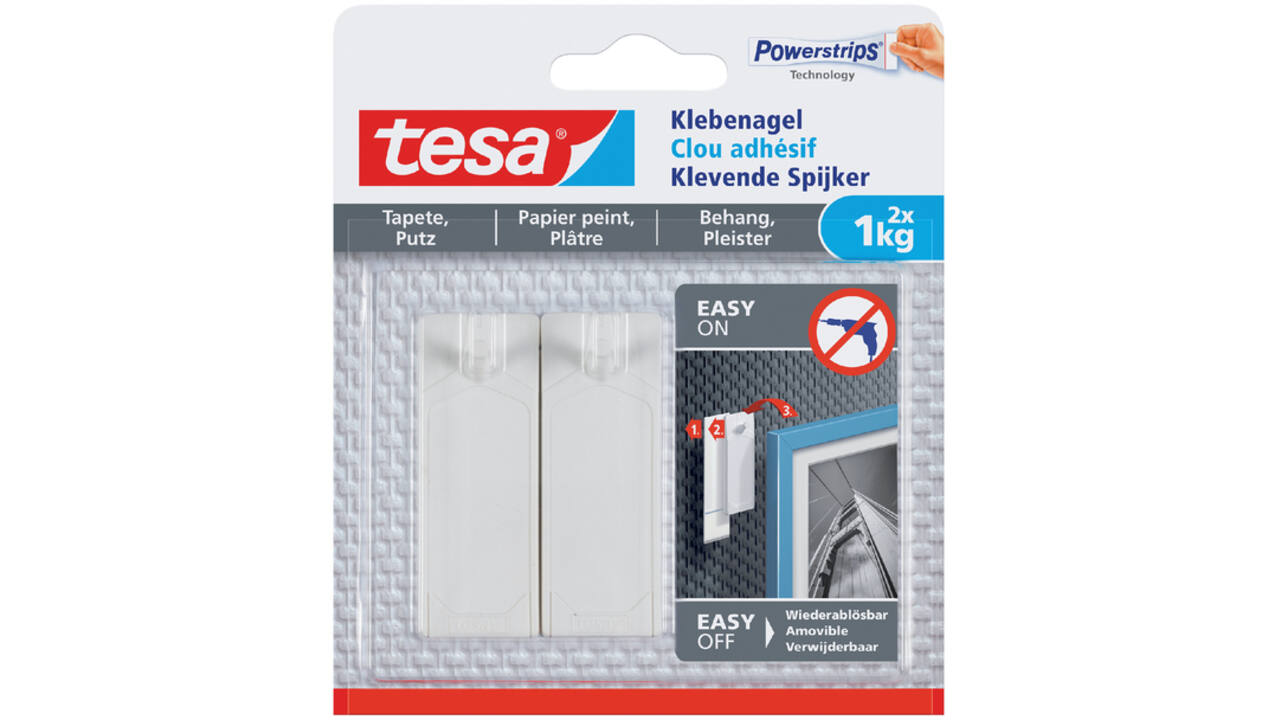 Klevende spijker tesa® behang en pleisterwerk 1kg wit