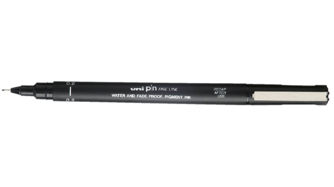 Fineliner Uni-ball Pin 0.2mm zwart