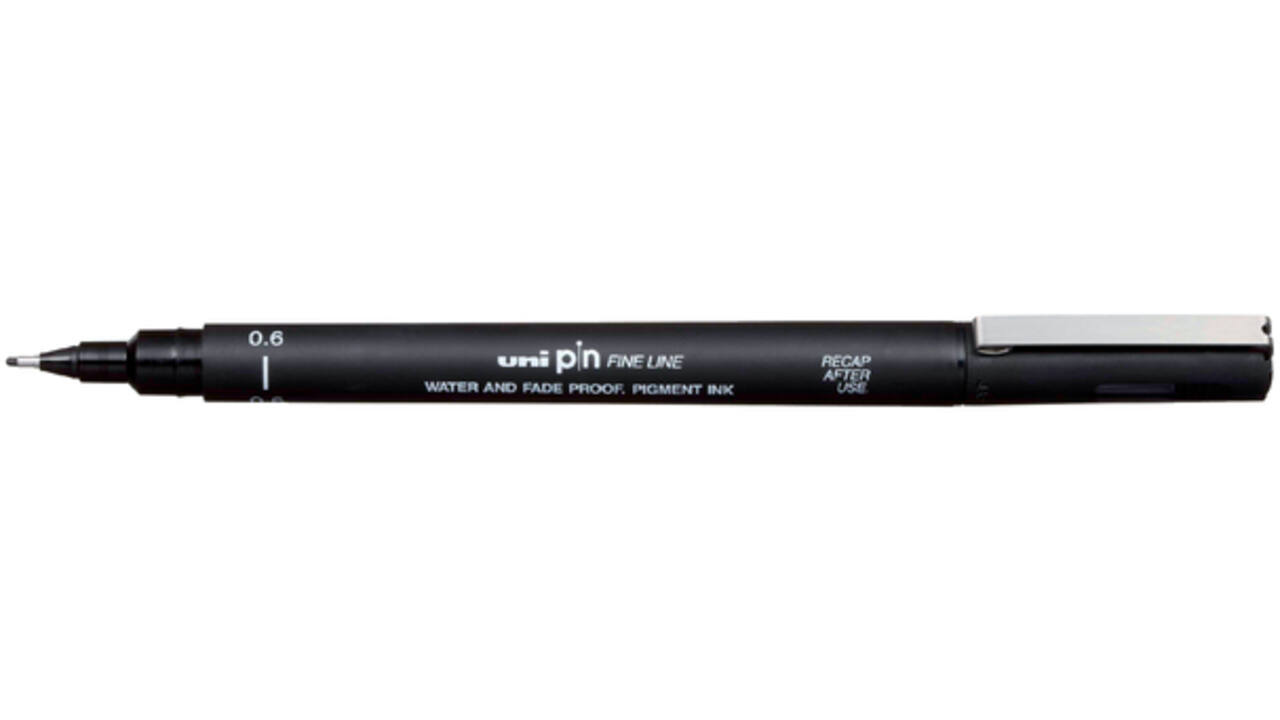 Fineliner Uni-ball Pin 0.6mm zwart